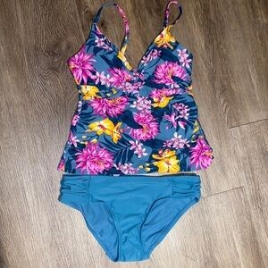 George NWT Summer Floral tankini bikini  set